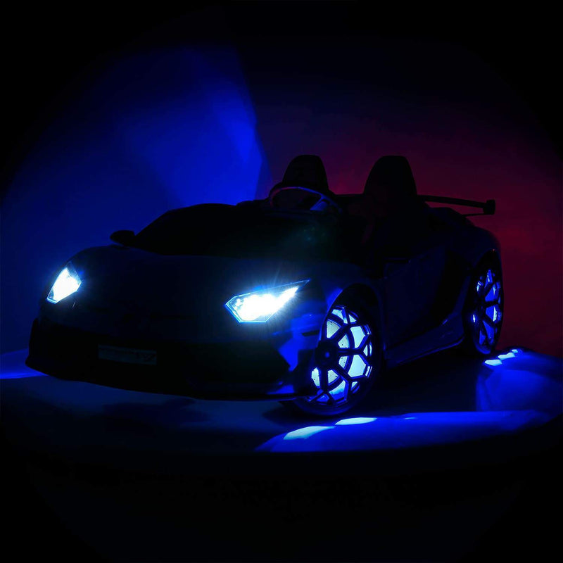 Load image into Gallery viewer, 24V 2 SEATS AUTHENTIC LAMBORGHINI AVENTADOR SVJ KIDS RIDE-ON SPORTS VEHICLE WITH LIGHTS AND REMOTE CONTROL
