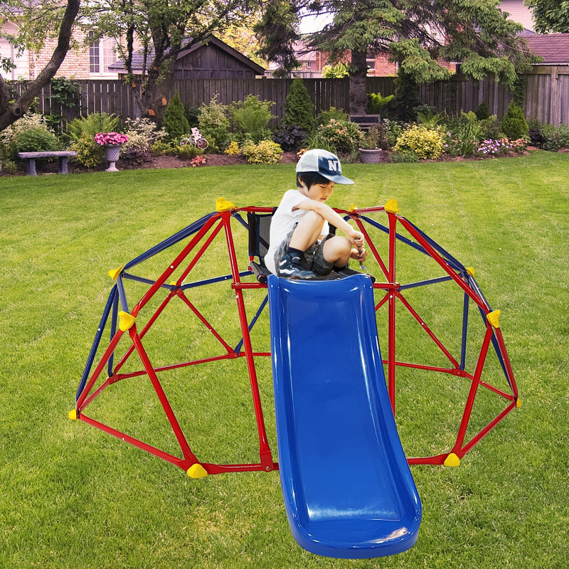 Load image into Gallery viewer, 6ft Dome Climber with 1.2m Slide and Blue Climbing Stones for Ages 3+

