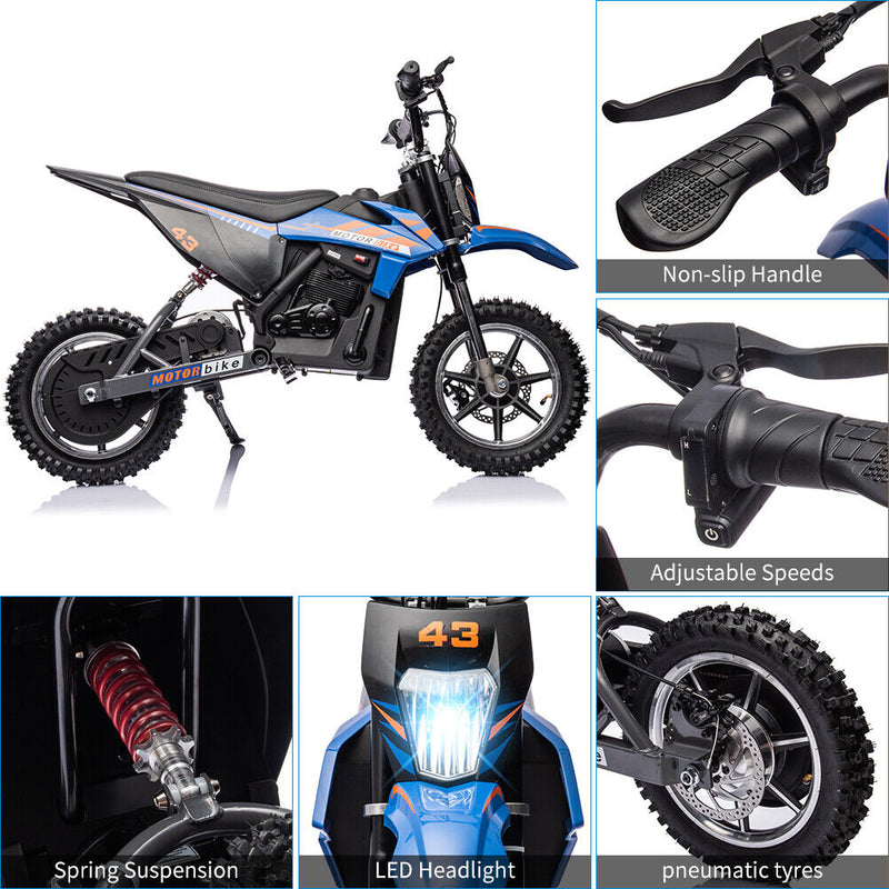 Load image into Gallery viewer, Electric Dirt Bike for Kids with LED Lamp and Brushed Motor - 36V Ride On Motorcycle
