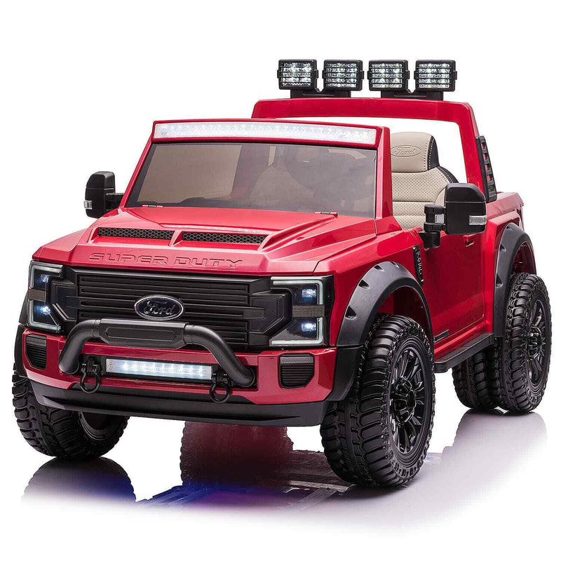 Load image into Gallery viewer, 24V 2 Seater Ford F450 Exclusive Edition Children&#39;s Ride-On Truck, Illuminated with Remote Control - Crimson
