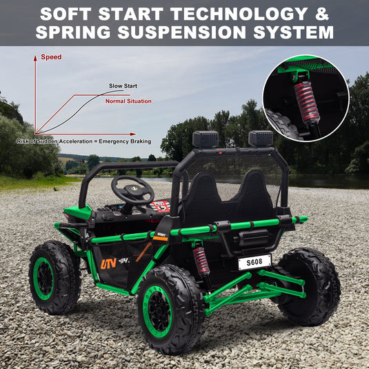 24V Kids 2-Seater Electric Ride-On UTV Truck with 4WD and 320W Motor, Remote Control