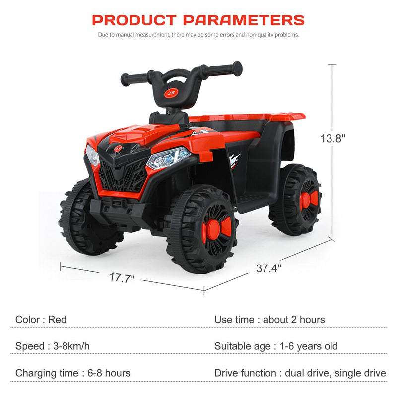 Load image into Gallery viewer, Electric ATV Ride-On Car with MP3 Player and LED Lights - 6V Battery Powered, 4-Wheeled Beach Cruiser
