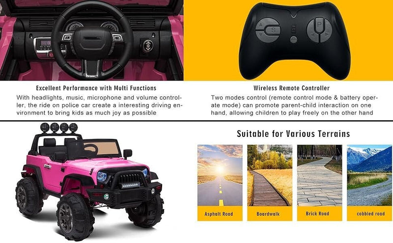 Load image into Gallery viewer, 12V Electric Ride-On Pickup Truck for Kids with 3 Speeds and Remote Control, Black

