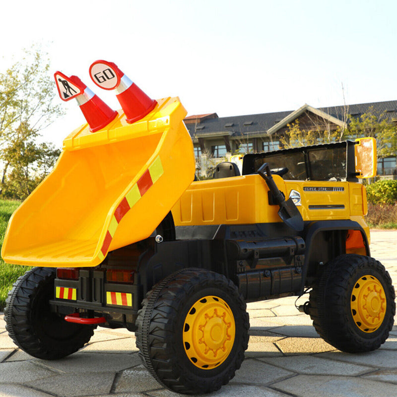 Load image into Gallery viewer, 12V 2-Passenger Ride On Dump Truck with Remote Controlled Electric Construction Vehicle
