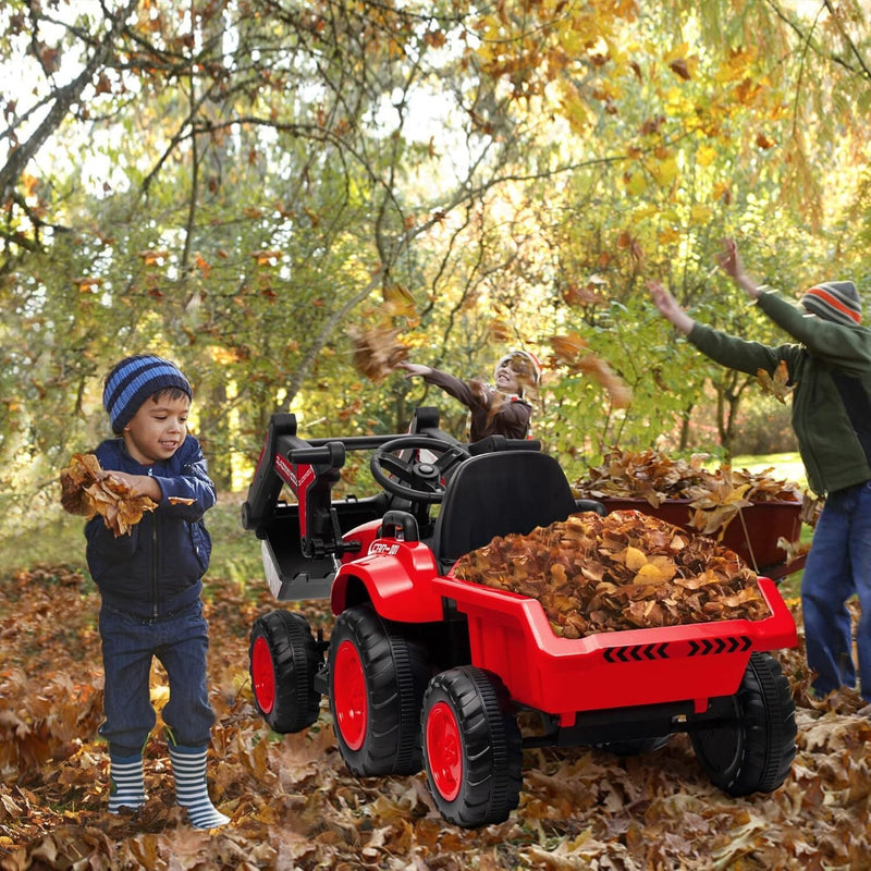 Load image into Gallery viewer, 12V Electric Ride-On Excavator with Detachable Trailer and Remote Control
