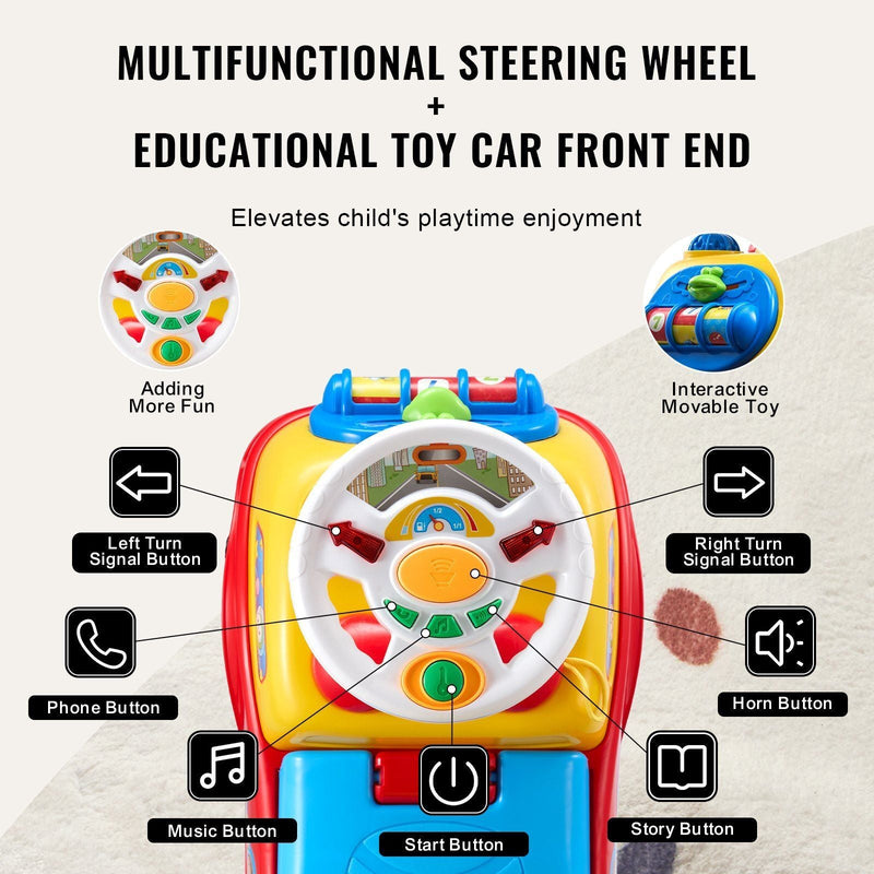 Load image into Gallery viewer, Toddler Ride-On Push Car with Music and Steering Wheel for Ages 1-3
