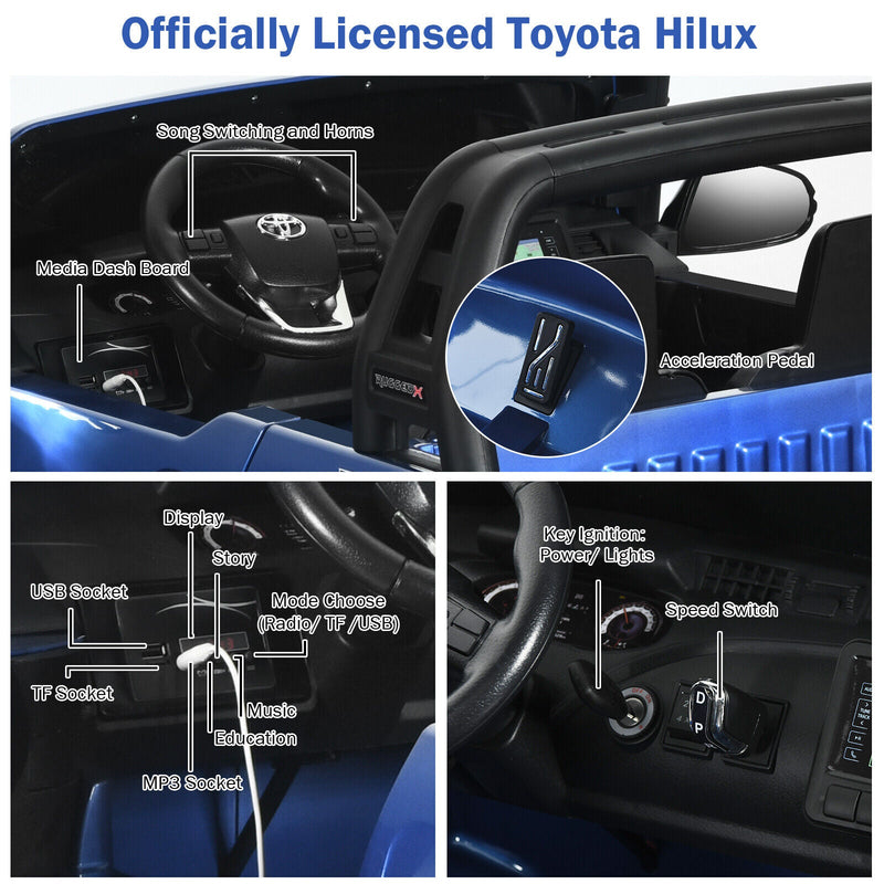 Load image into Gallery viewer, 2-Seater Toyota Hilux Ride On Truck Car with Remote Control - Blue
