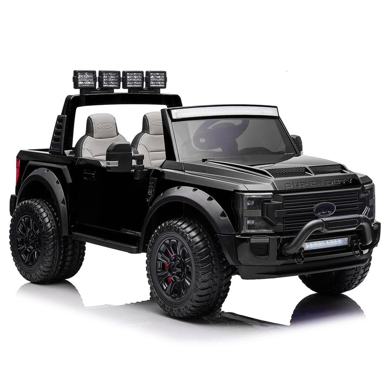 Load image into Gallery viewer, 24V FORD F450 SPECIAL EDITION CHILDREN&#39;S ELECTRIC VEHICLE TRUCK DOUBLE SEATER HEADLIGHTS WITH REMOTE CONTROL - BLACK
