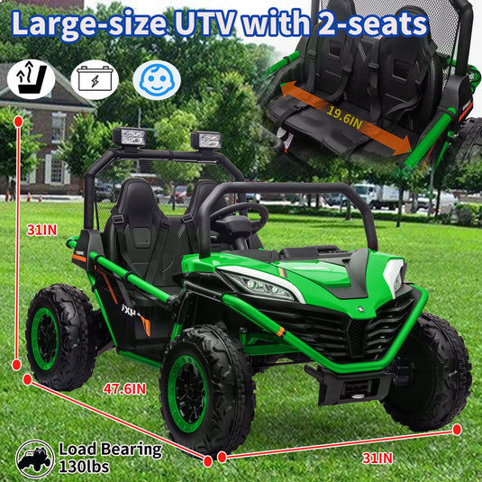 24V Kids 2-Seater Electric Ride-On UTV Truck with 4WD and 320W Motor, Remote Control