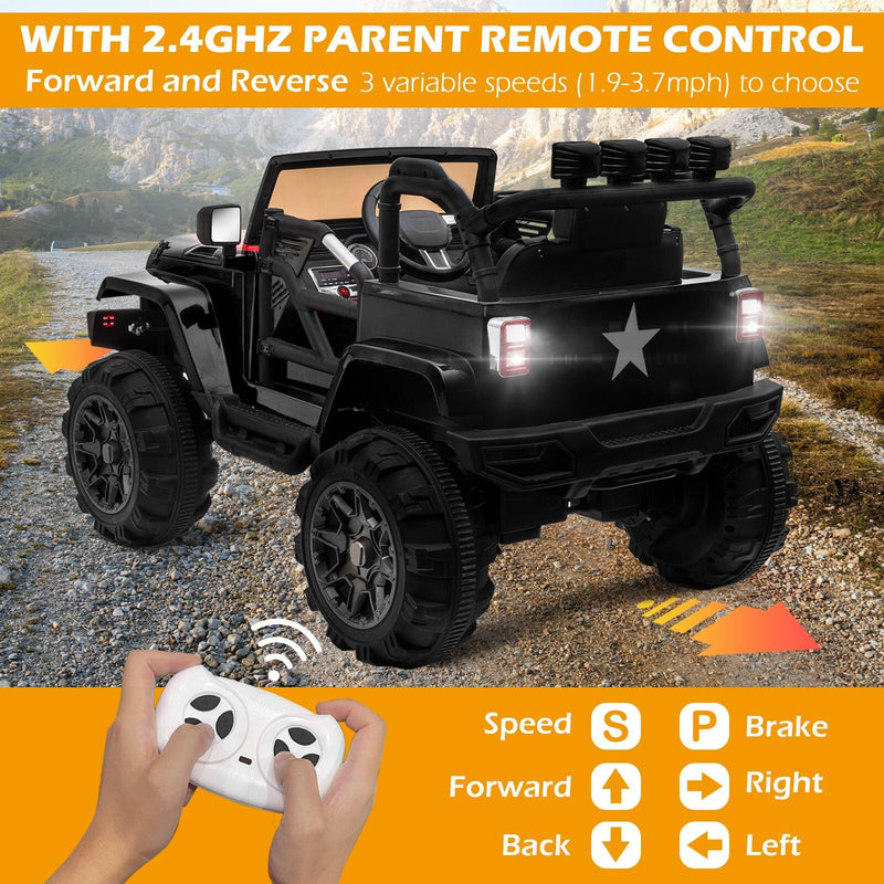 Load image into Gallery viewer, 12V Electric Ride-On Jeep Truck for Kids with Remote Control and 3 Speed Settings
