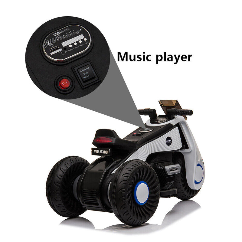 Load image into Gallery viewer, 3-Wheel Double Drive Electric Motorcycle for Kids in White
