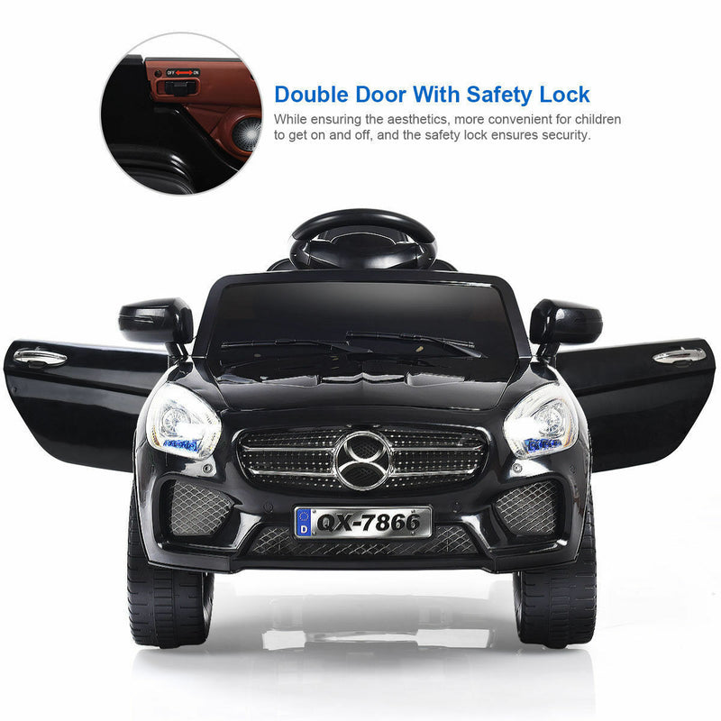 Load image into Gallery viewer, 6V Kids Ride On Car with RC Remote Control and LED Lights - Black
