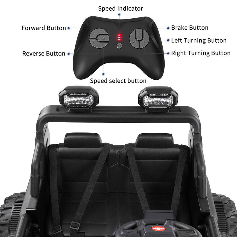 Load image into Gallery viewer, Kimbosmart Ebony 24V Children&#39;s Ride-On Car Double Seater Electric Toy Truck with Remote Control
