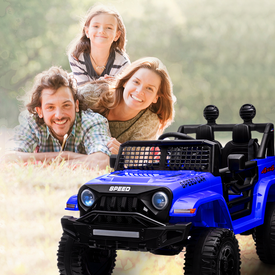 Blue Kids Electric Ride-On Car with Remote Control and MP3 Player