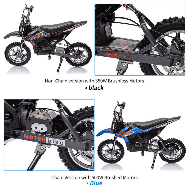 Load image into Gallery viewer, 350W/500W Electric Dirt Bike for Kids with Variable Speed and LED Lights - 36V
