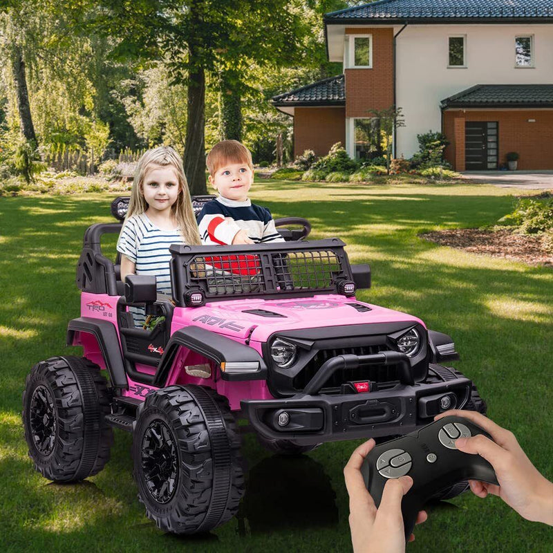 Load image into Gallery viewer, Extra Large Pink Ride-On Car for Kids with 24V Battery and 2 Seats - Includes Remote Control for Parental Supervision
