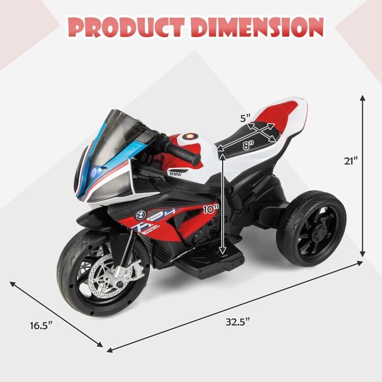 Load image into Gallery viewer, Electric Ride-On Motorcycle for Kids with Lights, Music, and 3 Wheels - Red
