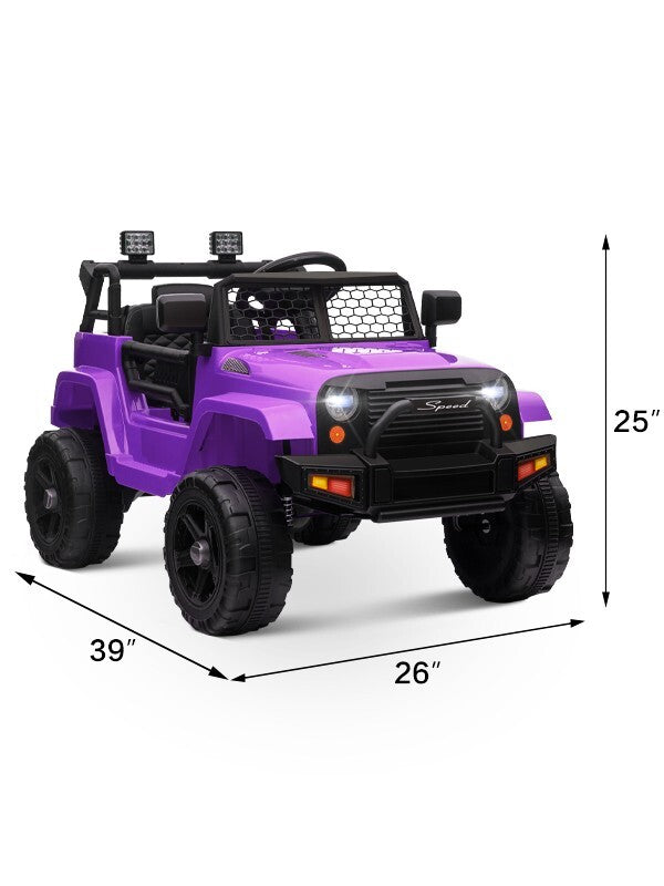 Load image into Gallery viewer, 12V Kids Ride-On Truck with Power Wheels, LED Lights, and Parental Remote Control
