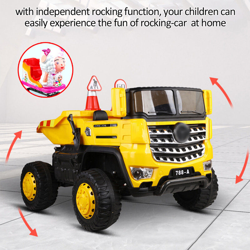 Load image into Gallery viewer, 12V 2-Passenger Ride On Dump Truck with Remote Controlled Electric Construction Vehicle
