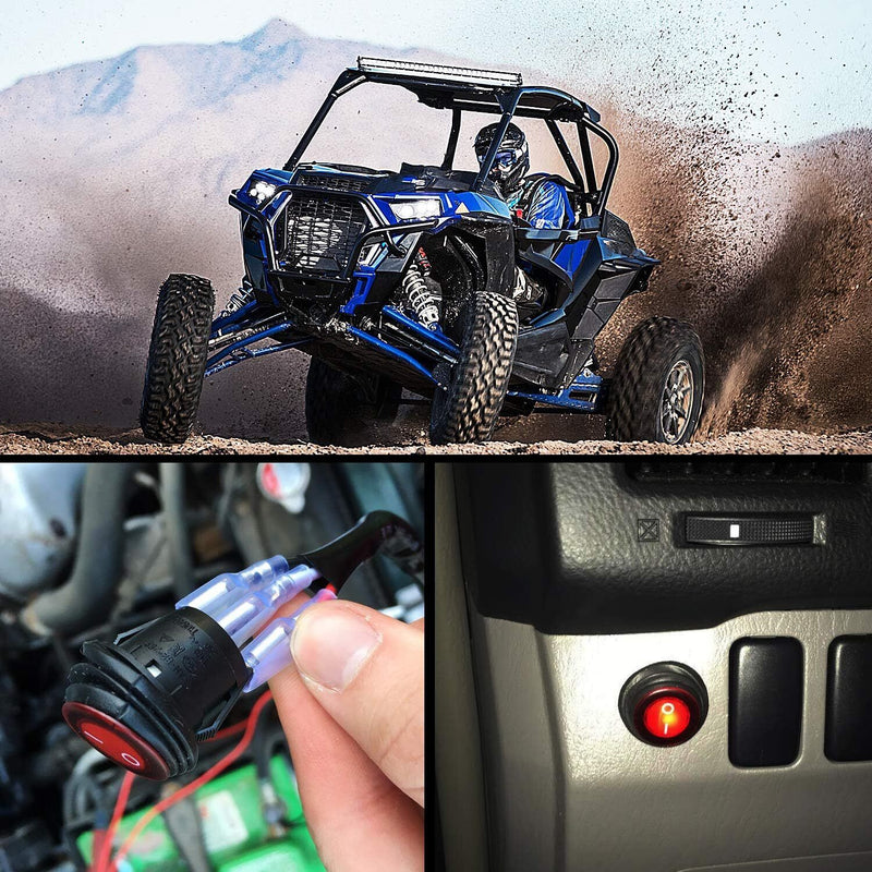 Load image into Gallery viewer, LED LIGHT BAR WIRING HARNESS KIT (2 LEADS 16AWG) WITH FUSE 12V 40A RELAY 3/4" ON/OFF SWITCH
