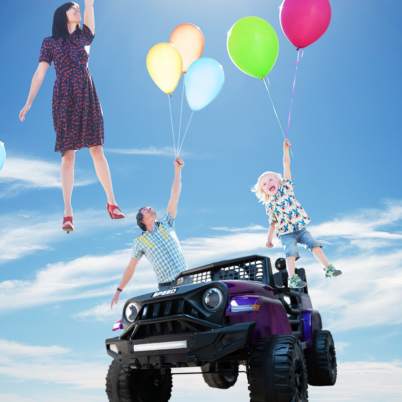 Load image into Gallery viewer, 12V Kids Ride-on Truck with Parental Remote Control and LED Lights - Purple
