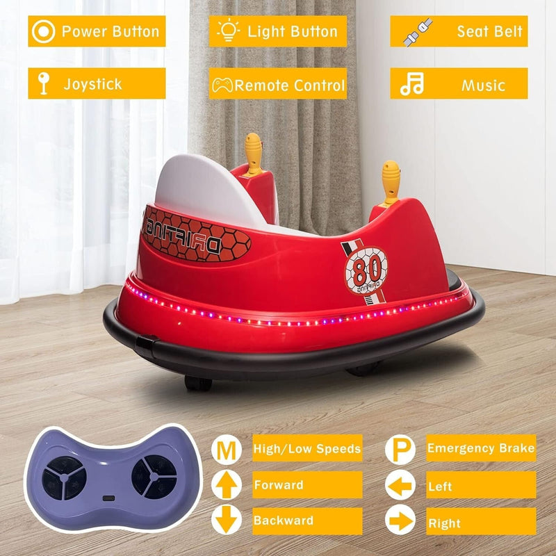 Load image into Gallery viewer, 6V Remote Control Ride-On Bumper Car for Toddlers with Flashing Lights
