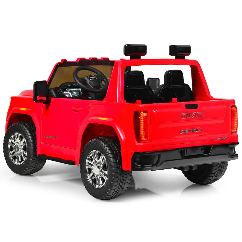 Load image into Gallery viewer, Licensed GMC 2-Seater Kids Ride On Truck with RC Control and Storage Box - Red
