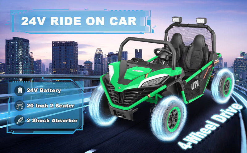 Load image into Gallery viewer, 24V Kids 2-Seater Electric Ride-On UTV Truck with 4WD and 320W Motor, Remote Control
