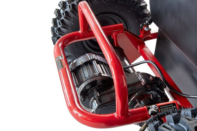 Load image into Gallery viewer, Red 48V 1000W UTV Children&#39;s Electric Three-Speed Single-Seat Brushless Roll Cage in a Vibrant Shade
