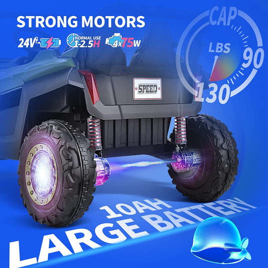 24V 2 Seater Children's Ride on UTV Automobile - High-Powered Electric Car, equipped with a Large 10AH Battery