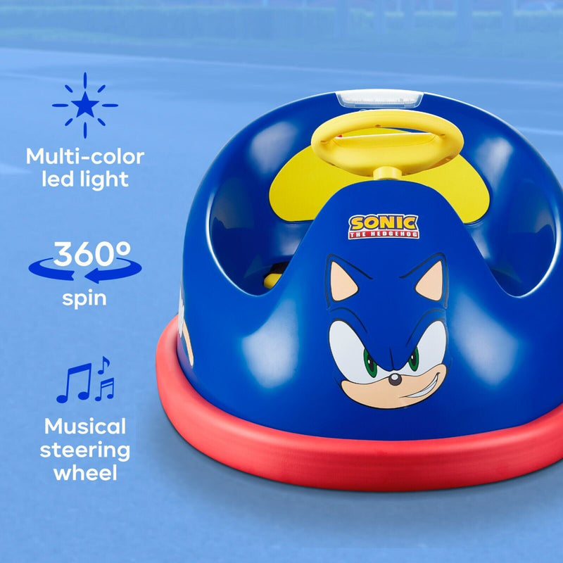 Load image into Gallery viewer, Rev up the Fun with Sonic&#39;s Electric Bumper Car: 2 Speeds and 360-Degree Turns for Kids!
