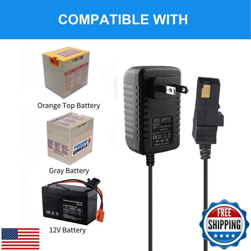 Load image into Gallery viewer, 12V Charger for Power Wheels with Gray Battery and Orange Trim
