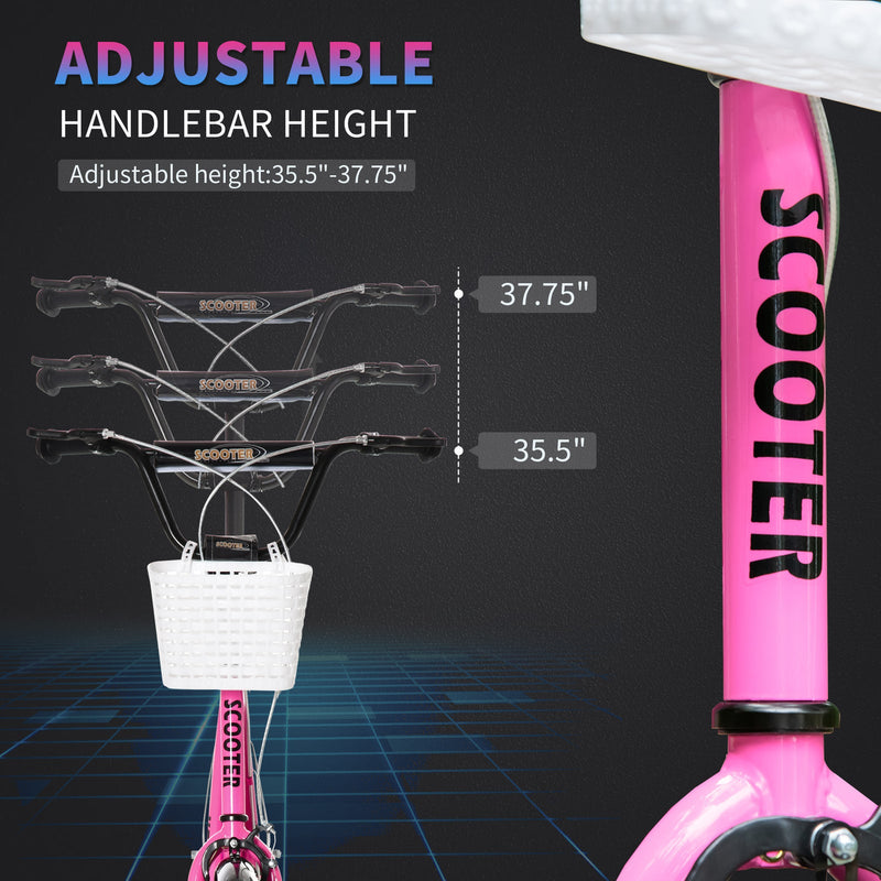 Load image into Gallery viewer, Youth Kick Scooter with Adjustable Handlebars, Double Brakes, and 16-Inch Inflatable Tires

