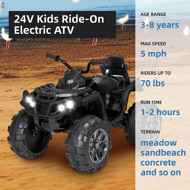 Load image into Gallery viewer, 24V Electric ATV Off-Road Quad Car Toy for Kids with 2 Speeds and LED Lights
