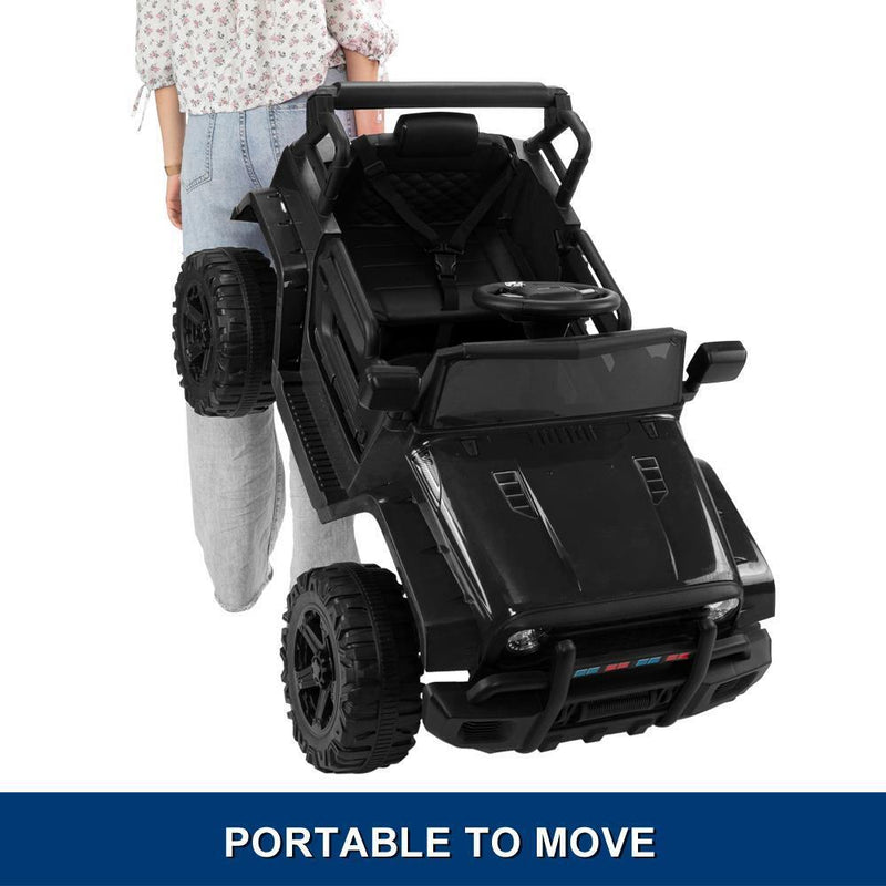 Load image into Gallery viewer, Black 12V Ride-On Truck for Kids with Parental Remote Control
