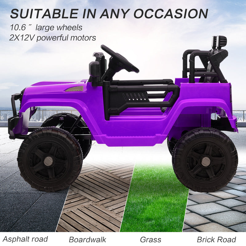 Load image into Gallery viewer, 12V Kids Ride-On Truck with Remote Control, Power Wheels, and LED Lights
