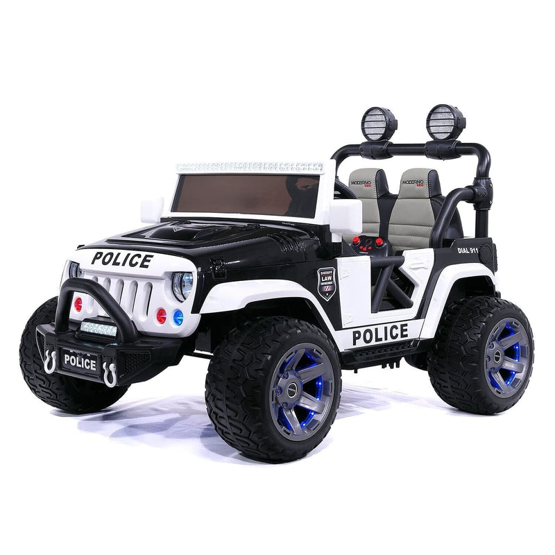 Load image into Gallery viewer, 24V Dual Seater Children&#39;s Electric Police Vehicle, Off-Road Truck Jeep, 2 High-Powered Engines, Pneumatic Wheels, Remote Control Operation
