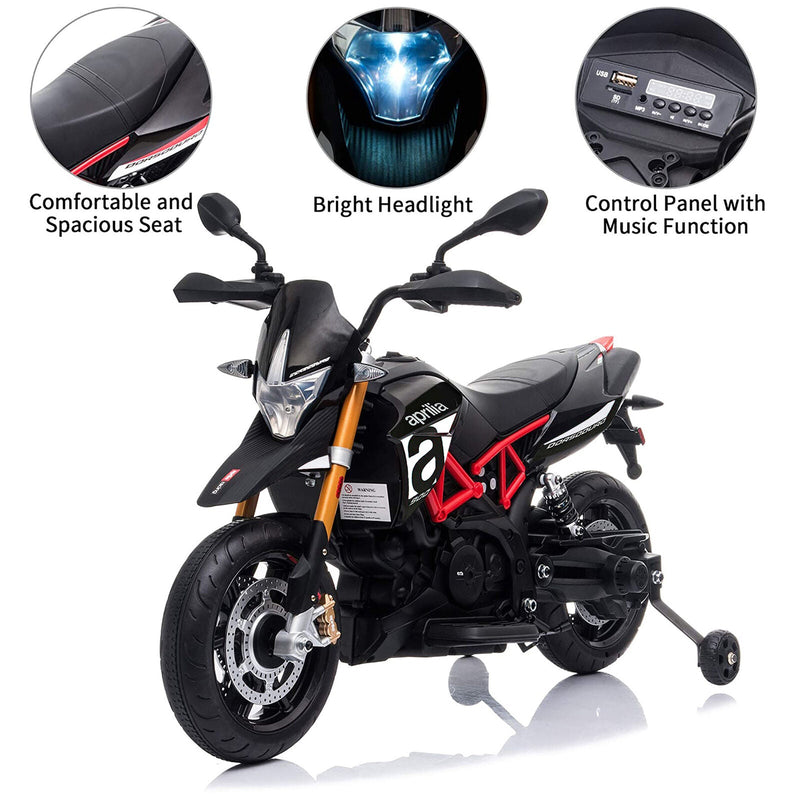 Load image into Gallery viewer, TOBBI Aprilia Motorcycle Ride-On for Kids 3+ Years - Black
