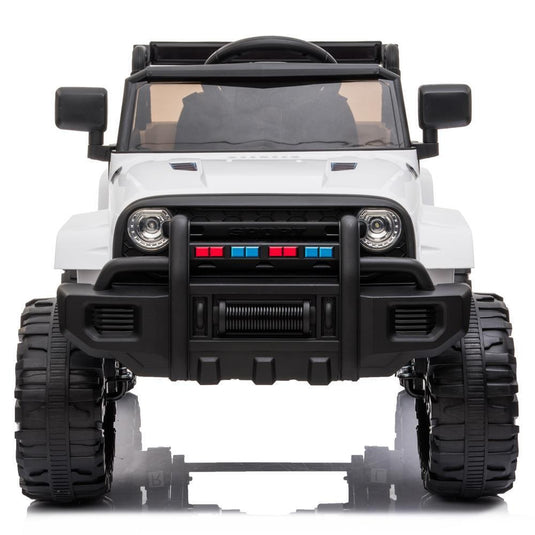 White 12V Electric Ride On Car for Kids with Music and Remote Control - 4 Wheels Fun Toy
