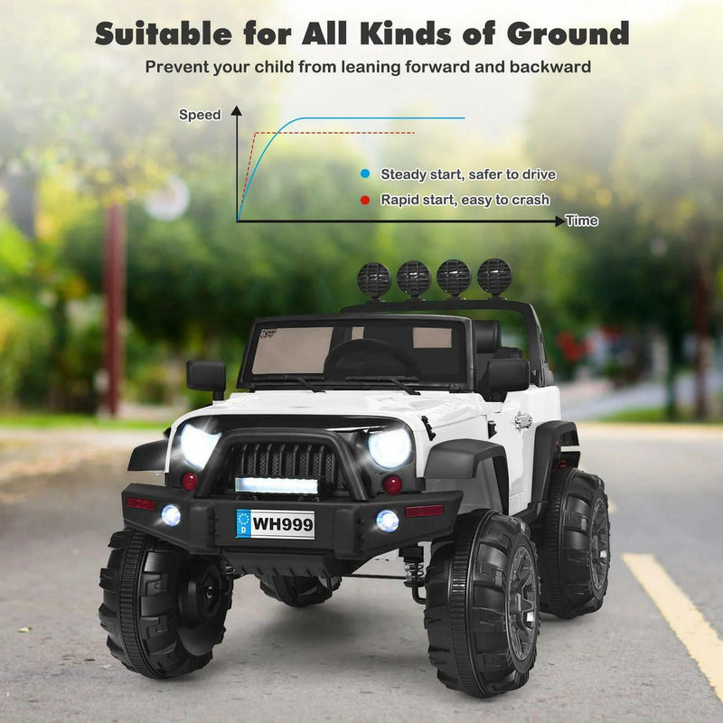 Load image into Gallery viewer, 2-Seater Battery-Powered Jeep Car for Kids with Parental Remote Control - White
