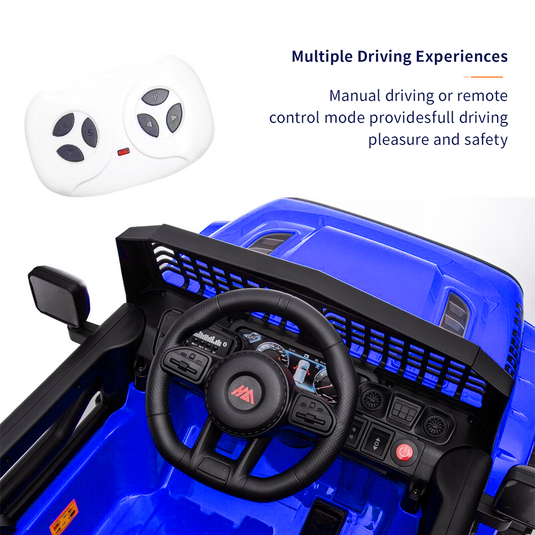 Blue Kids Electric Ride-On Car with Remote Control and MP3 Player