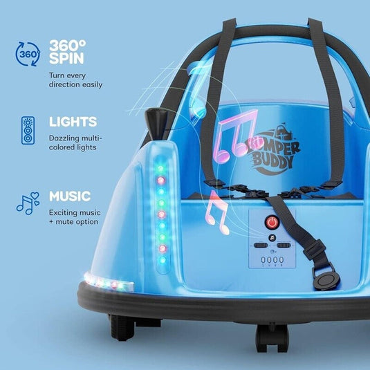 12V Electric Ride-On Car for Kids with Remote Control and 2-Speed Bumping Toy for Toddlers
