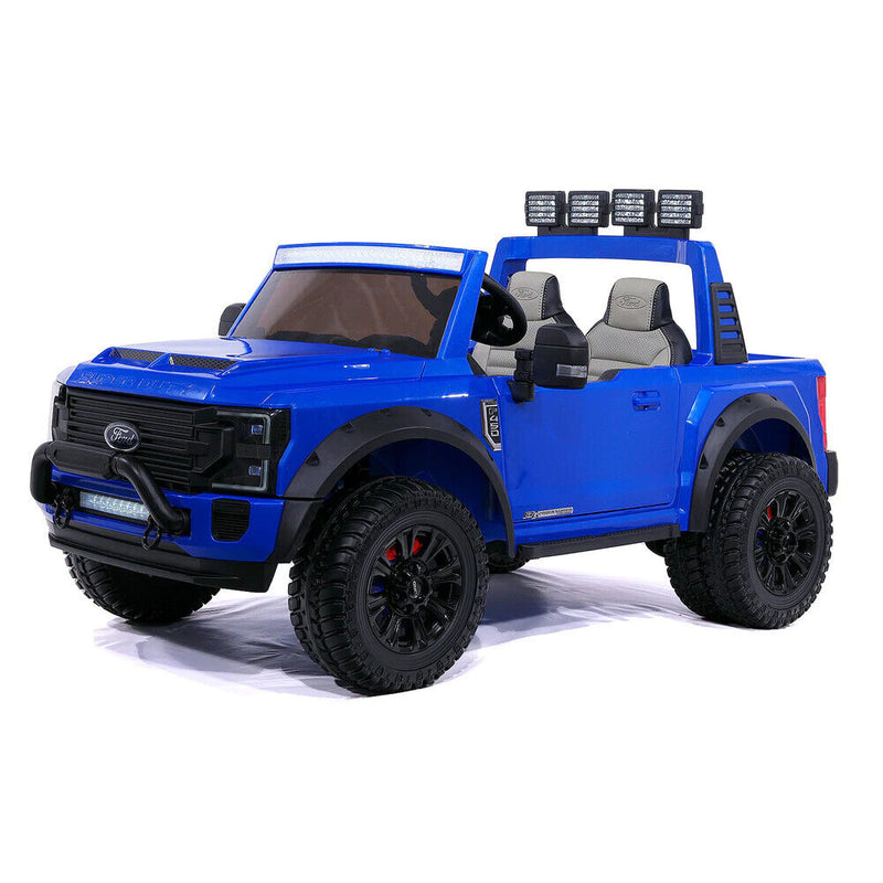 Load image into Gallery viewer, 24V FORD F450 SPECIAL EDITION CHILDREN&#39;S RIDE-ON TRUCK TOY 2 SEATS ILLUMINATED WITH REMOTE CONTROL-BLUE
