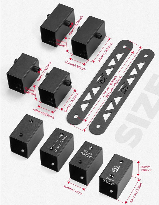 8PCS Seat Risers Spacers 2'' Lift Kit for Polaris RZR PRO XP 2-Seat
