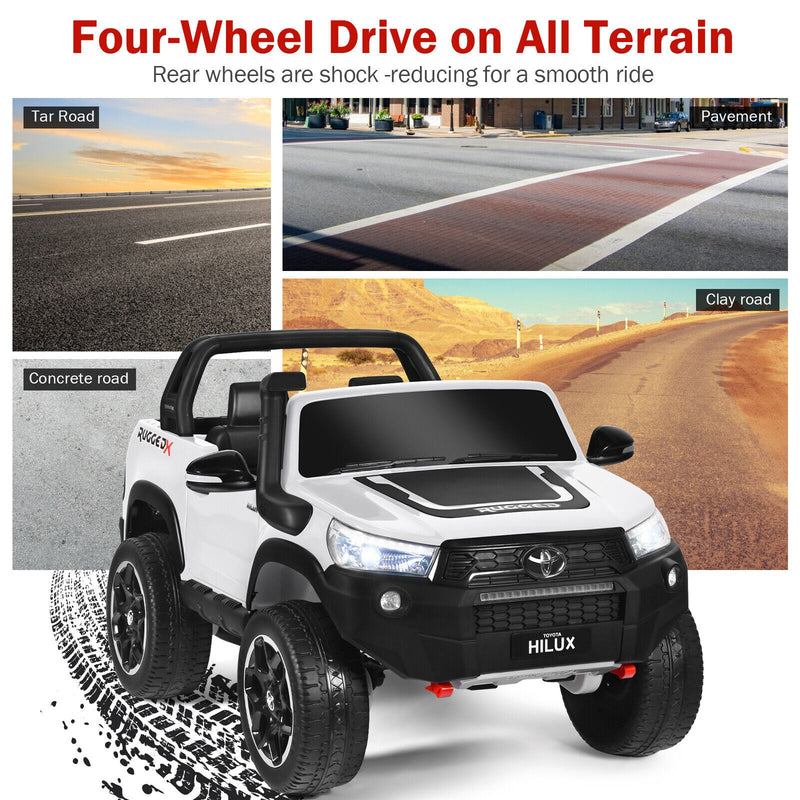 Load image into Gallery viewer, 2-Seater 4WD Toyota Hilux Ride On Truck with Remote Control - Licensed, 12V, White
