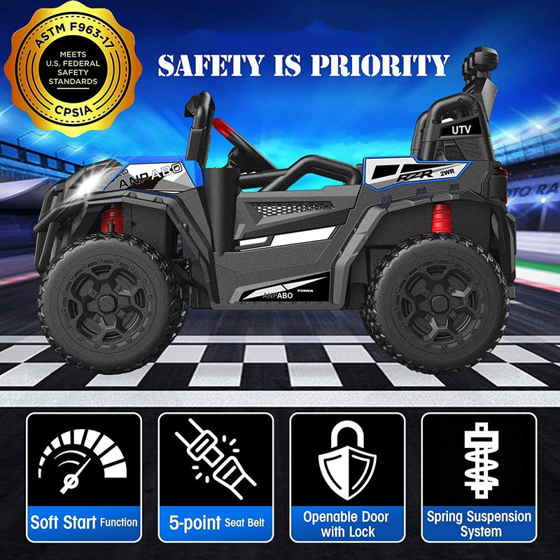 Load image into Gallery viewer, 12V 35W Engine Children Boys Ride On UTV Vehicle, Wireless Control, Spring Suspension
