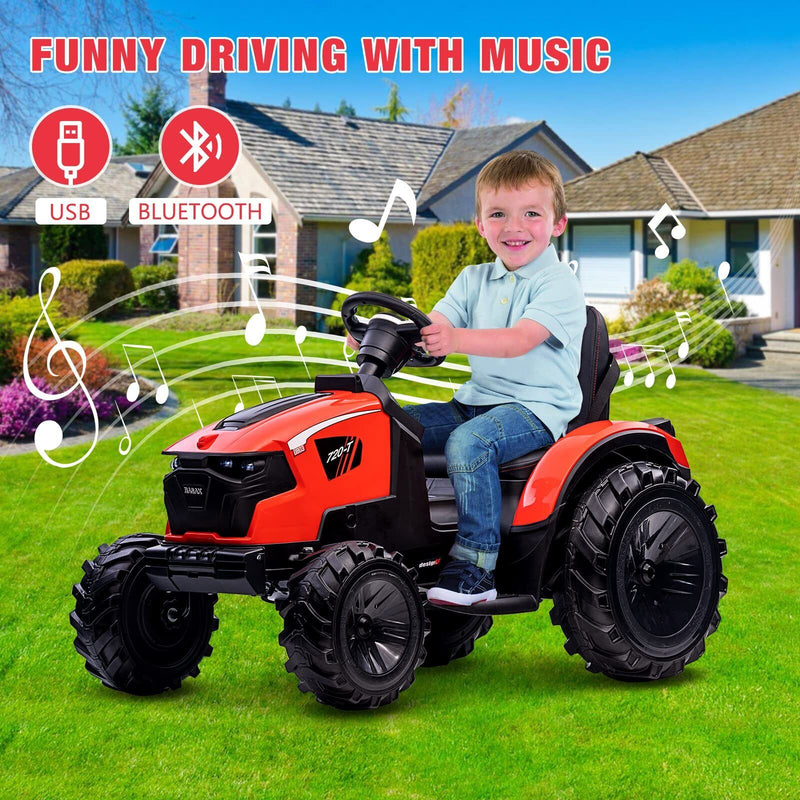 Load image into Gallery viewer, Electric Kids Ride on Tractor with Remote Control and LED Lights
