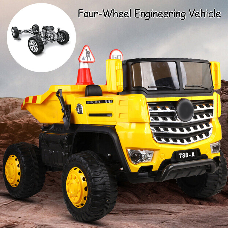 Load image into Gallery viewer, 12V 2-Passenger Ride On Dump Truck with Remote Controlled Electric Construction Vehicle
