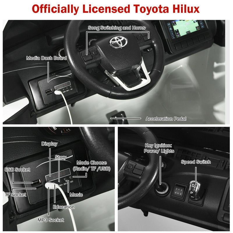Load image into Gallery viewer, 2x12V Authorized Toyota Hilux Ride On Truck Car 2-Passenger 4WD with Remote Control
