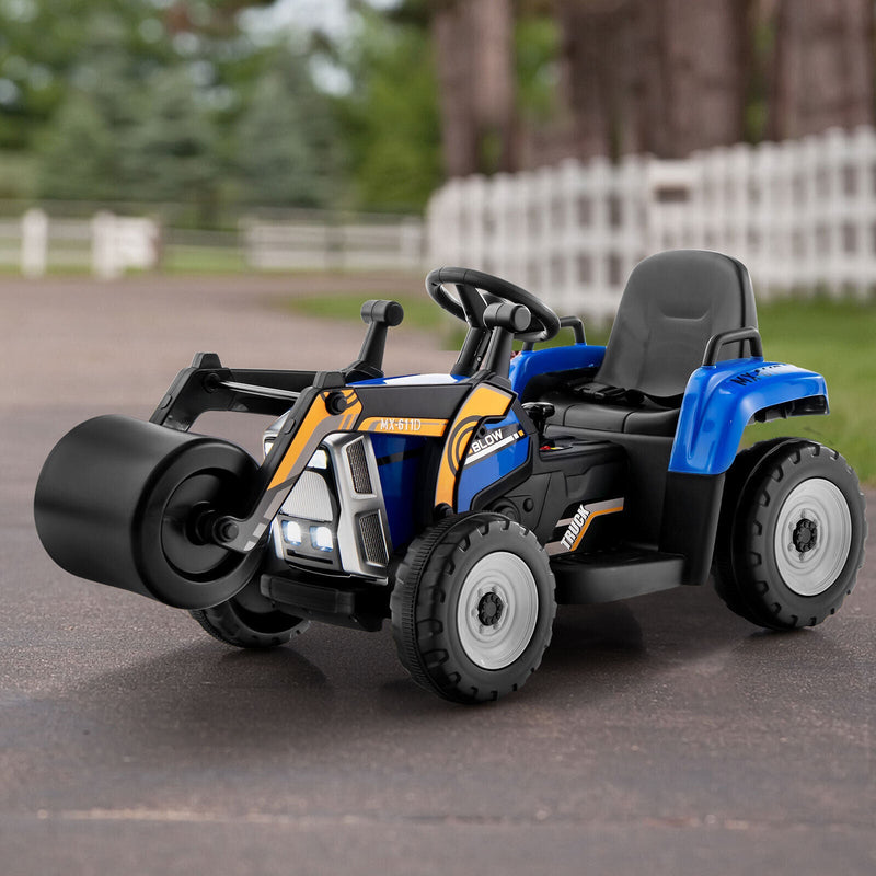 Load image into Gallery viewer, 12V Electric Tractor with Remote Control, LED Lights, and Music for Kids - Blue
